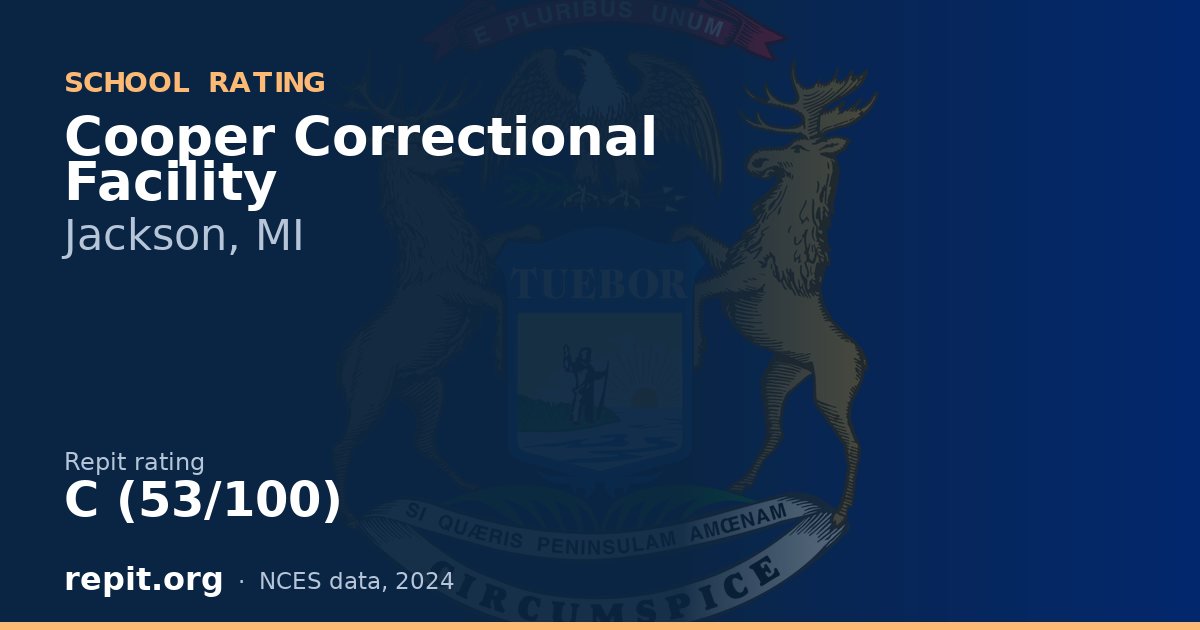 Cooper Correctional Facility, Jackson, MI — Repit school rating C (53/100)