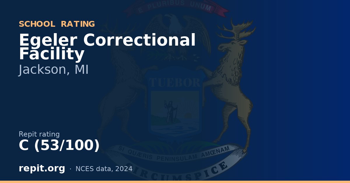 Egeler Correctional Facility, Jackson, MI — Repit school rating C (53/100)