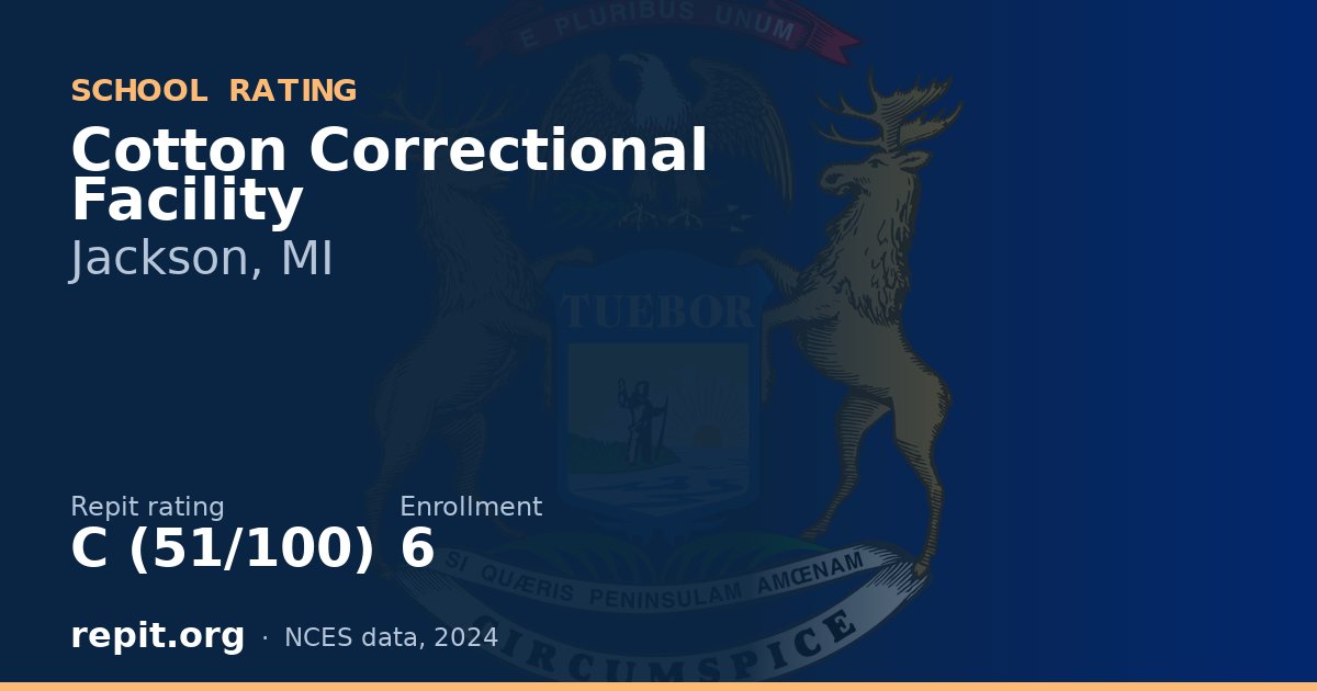 Cotton Correctional Facility, Jackson, MI — Repit school rating C (51/100)