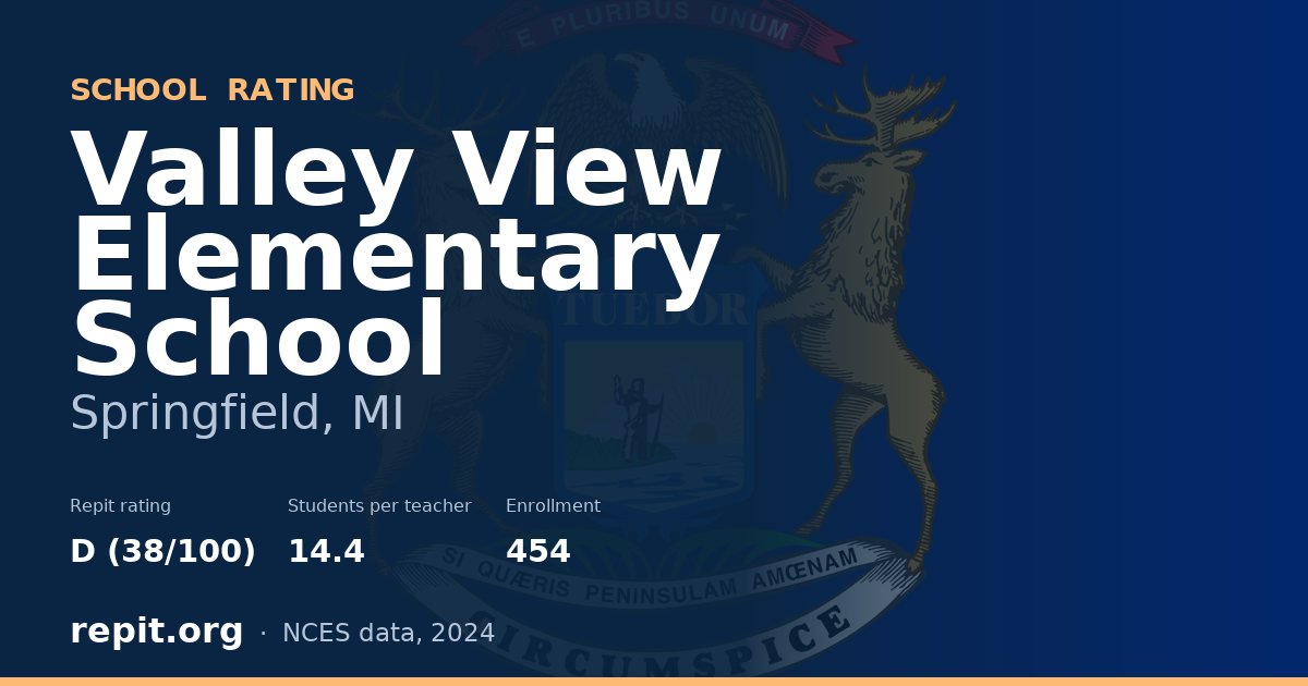 Valley View Elementary School, Springfield, MI — Repit school rating D (38/100)