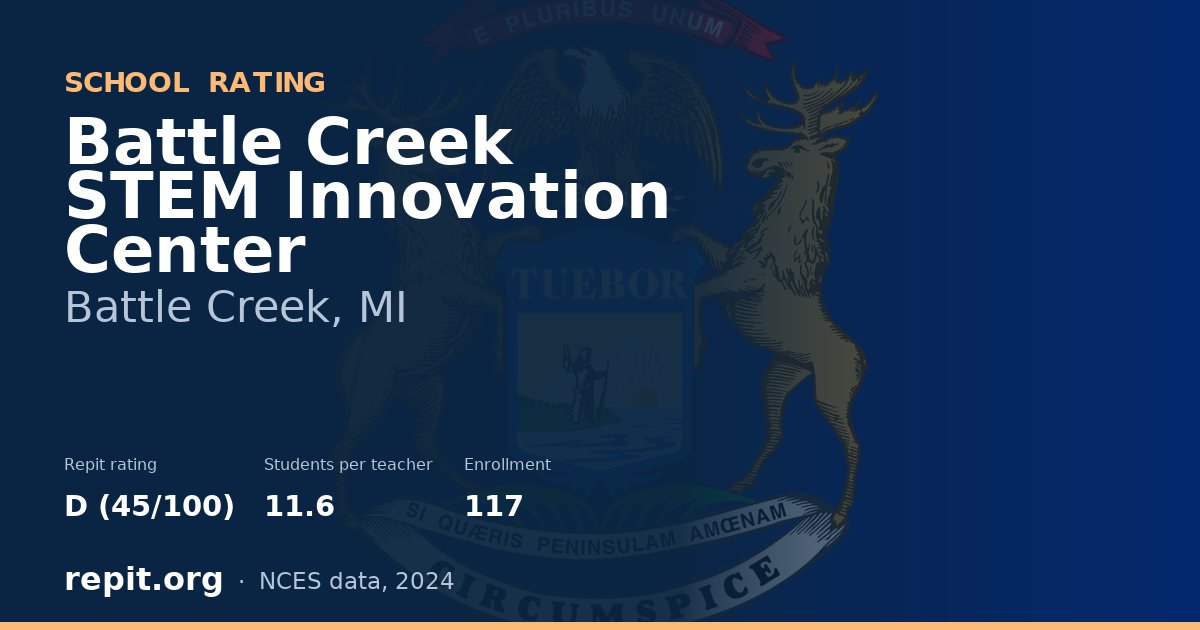 Battle Creek STEM Innovation Center, Battle Creek, MI — Repit school rating D (45/100)