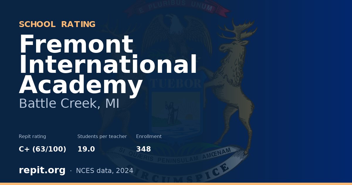 Fremont International Academy, Battle Creek, MI — Repit school rating C+ (63/100)