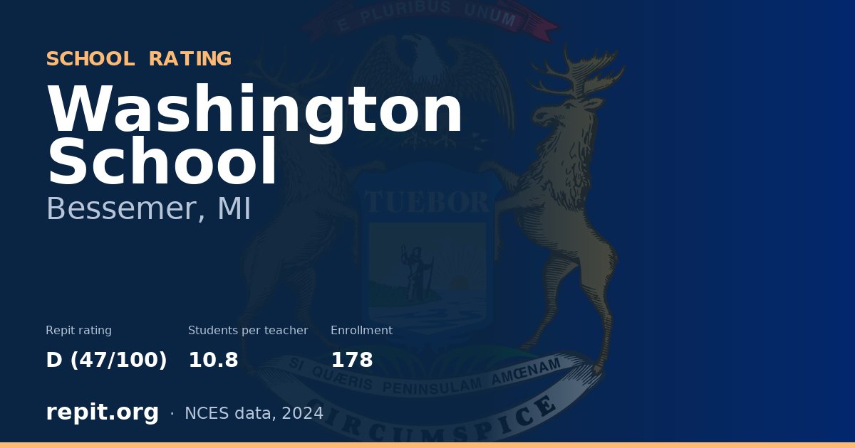 Washington School, Bessemer, MI — Repit school rating D (47/100)