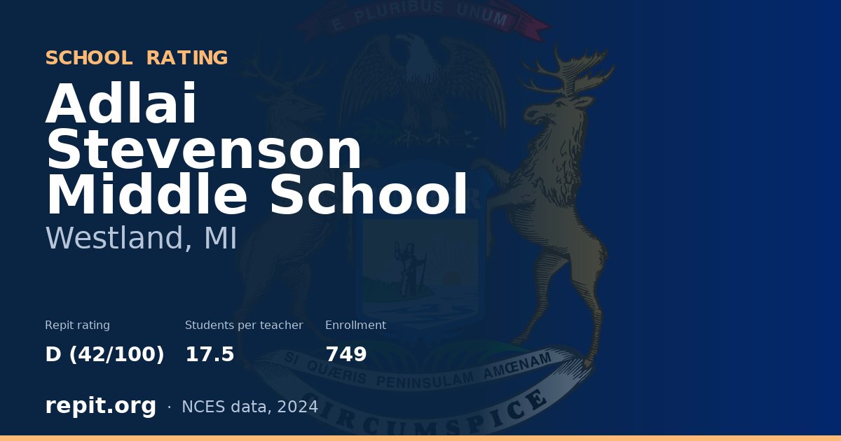 Adlai Stevenson Middle School, Westland, MI — Repit school rating D (42/100)