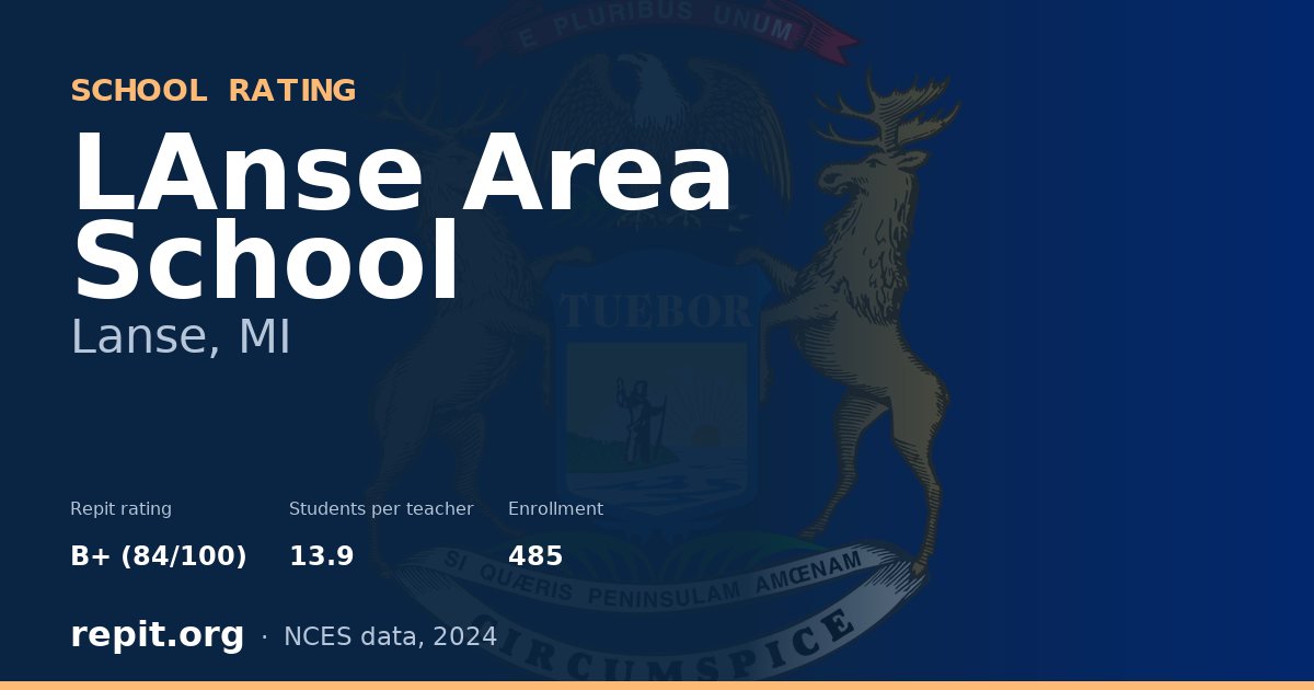LAnse Area School, Lanse, MI — Repit school rating B+ (84/100)