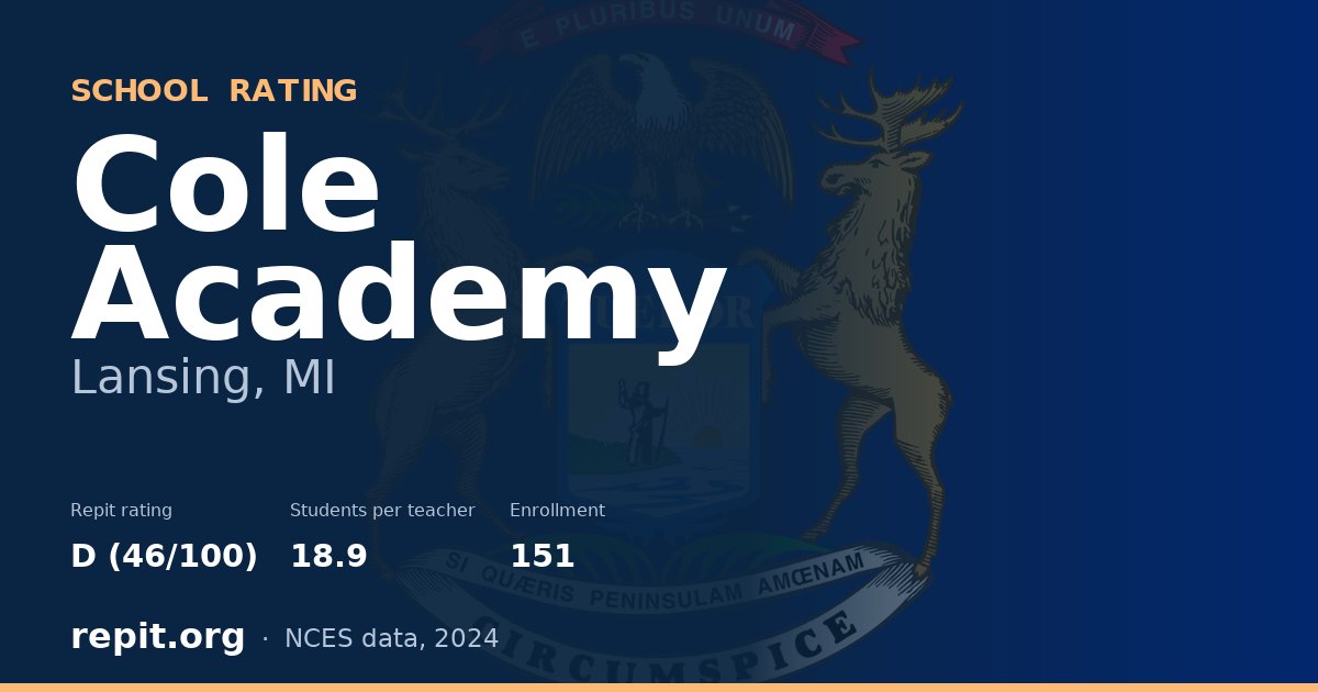Cole Academy, Lansing, MI — Repit school rating D (46/100)