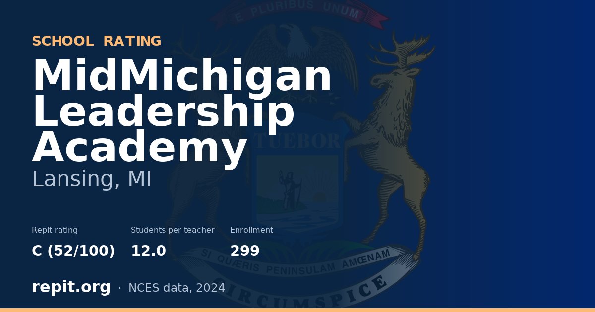 MidMichigan Leadership Academy, Lansing, MI — Repit school rating C (52/100)