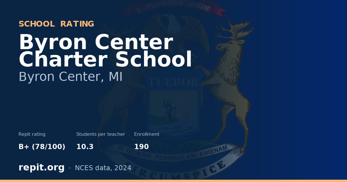 Byron Center Charter School, Byron Center, MI — Repit school rating B+ (78/100)