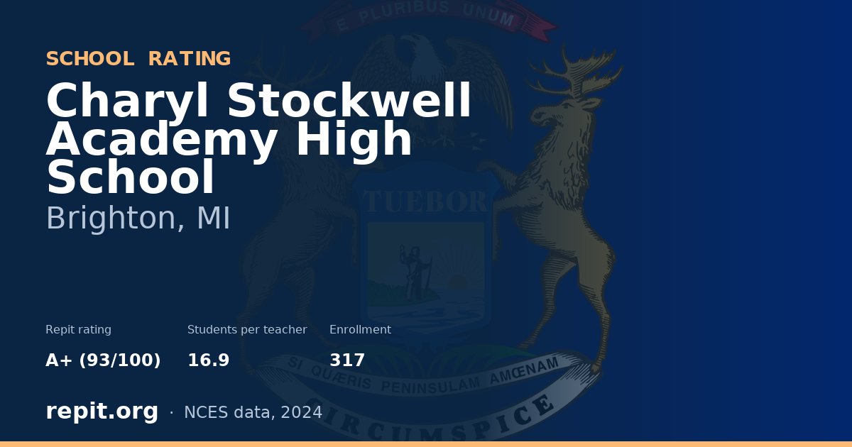 Charyl Stockwell Academy High School, Brighton, MI — Repit school rating A+ (93/100)