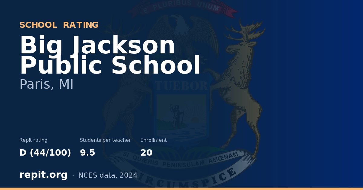 Big Jackson Public School, Paris, MI — Repit school rating D (44/100)