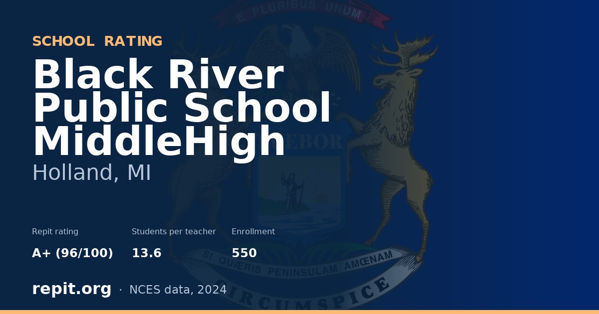 Black River Public School MiddleHigh, Holland, MI — Repit school rating A+ (96/100)