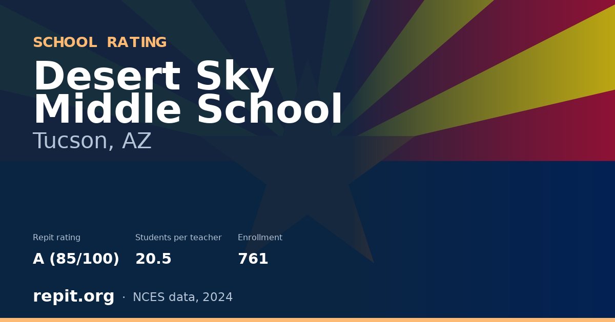 Desert Sky Middle School, Tucson, AZ — Repit school rating A (85/100)