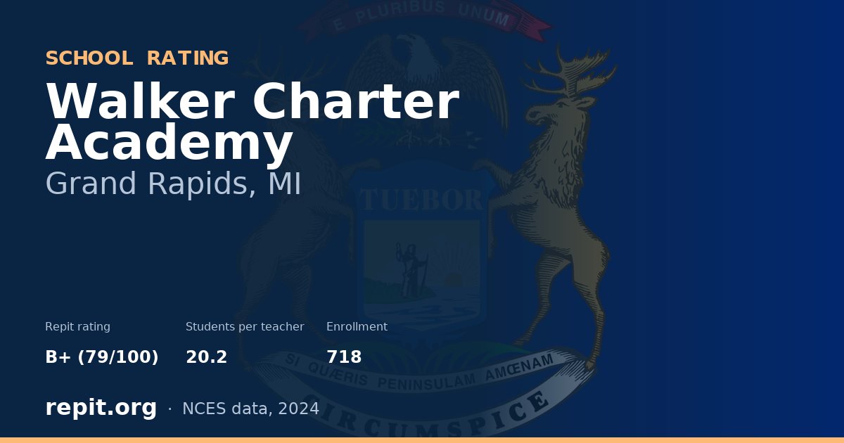 Walker Charter Academy, Grand Rapids, MI — Repit school rating B+ (79/100)