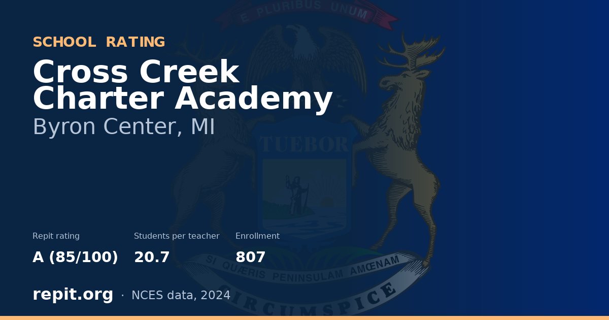 Cross Creek Charter Academy, Byron Center, MI — Repit school rating A (85/100)