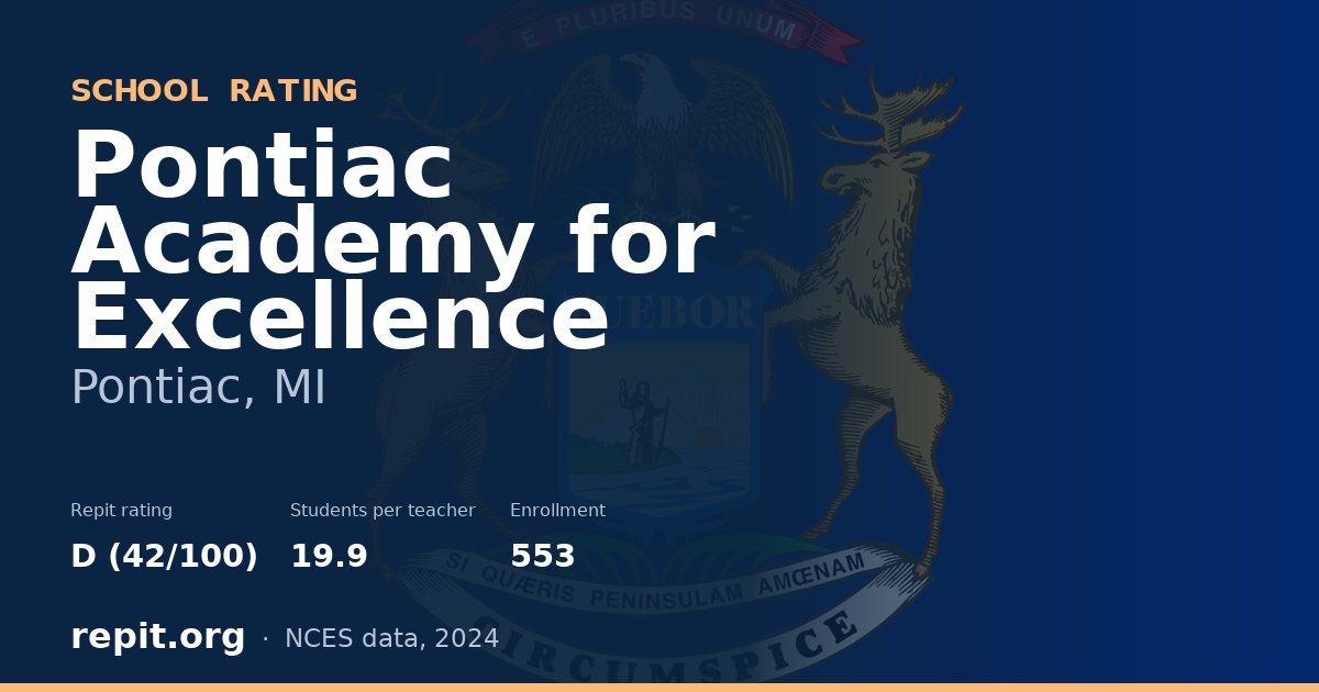 Pontiac Academy for Excellence, Pontiac, MI — Repit school rating D (42/100)