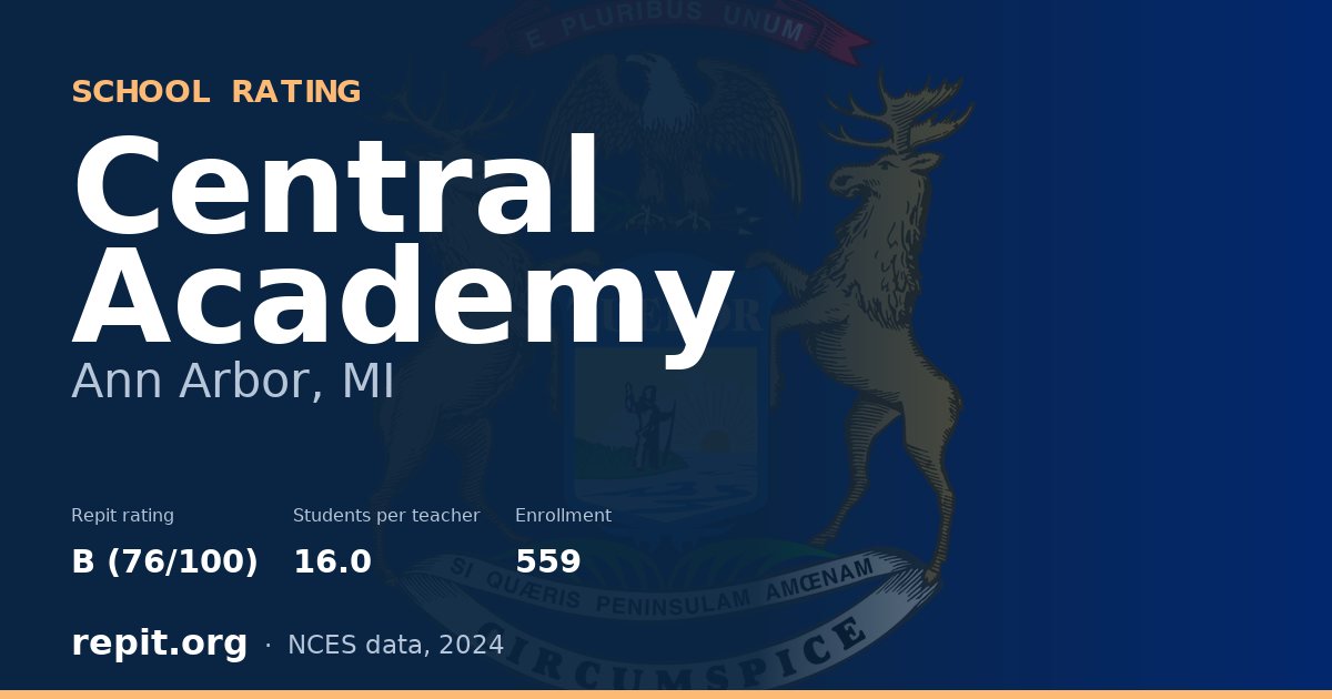 Central Academy, Ann Arbor, MI — Repit school rating B (76/100)