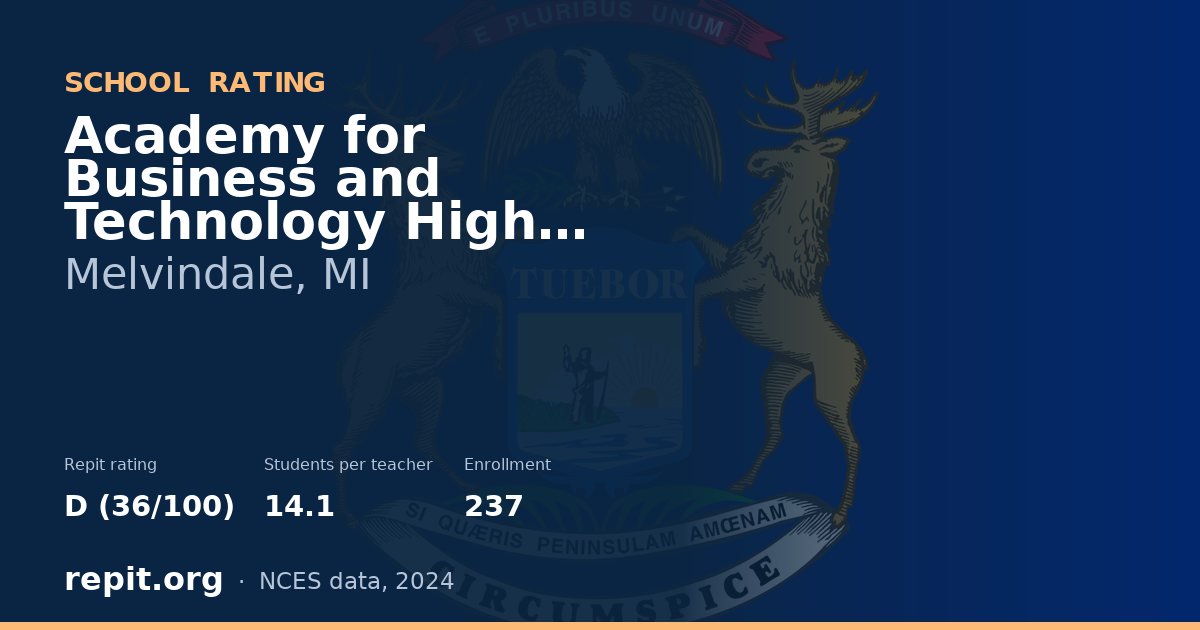Academy for Business and Technology High School, Melvindale, MI — Repit school rating D (36/100)