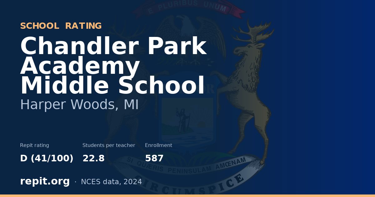 Chandler Park Academy Middle School, Harper Woods, MI — Repit school rating D (41/100)