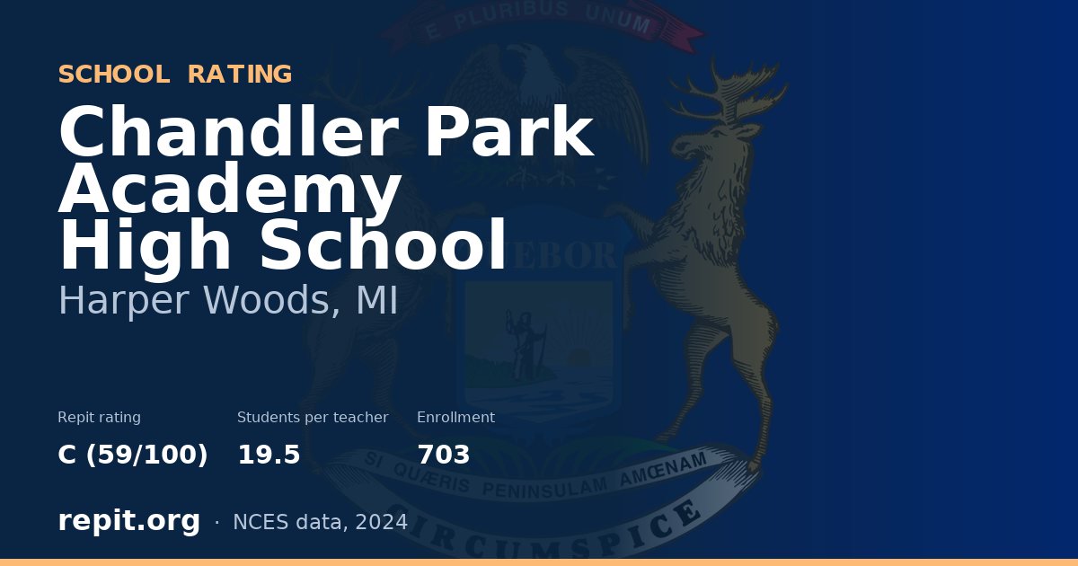 Chandler Park Academy High School, Harper Woods, MI — Repit school rating C (59/100)
