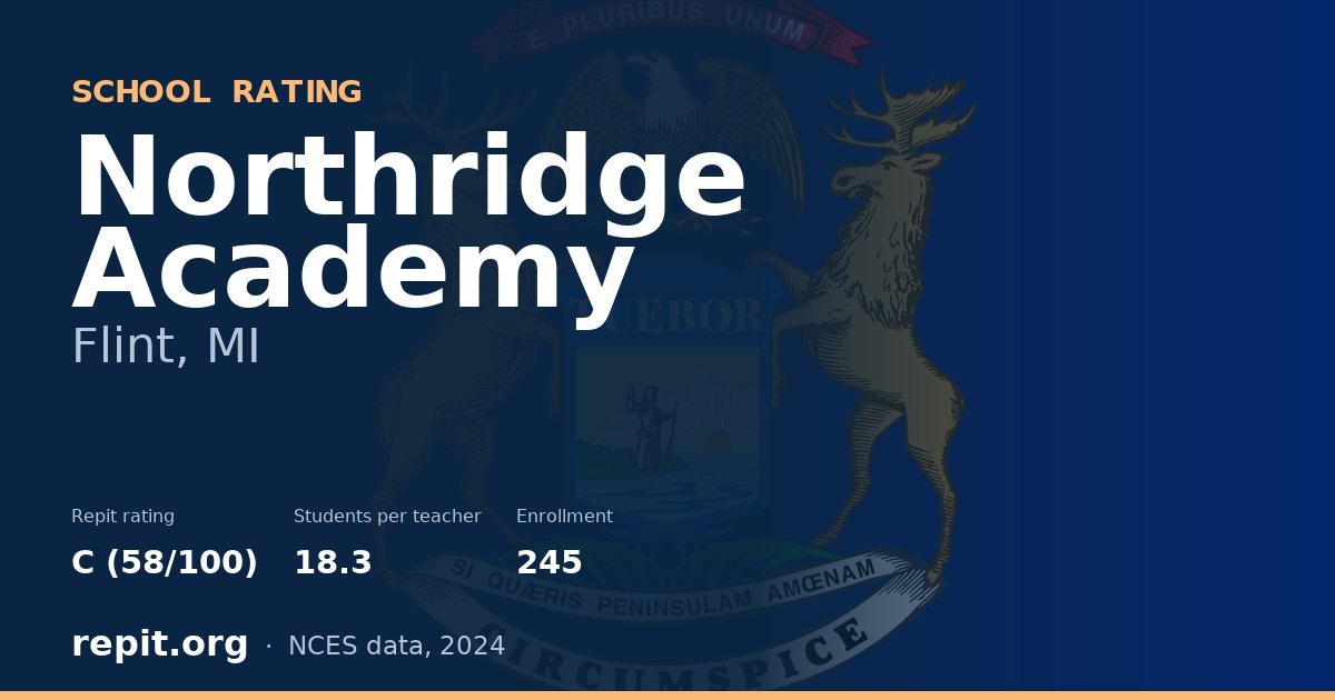 Northridge Academy, Flint, MI — Repit school rating C (58/100)