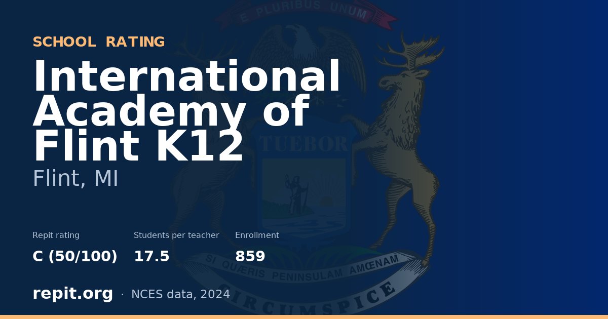 International Academy of Flint K12, Flint, MI — Repit school rating C (50/100)