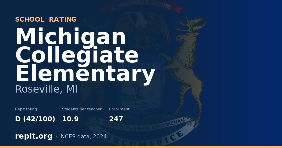 Michigan Collegiate Elementary, Roseville, MI — Repit school rating D (42/100)