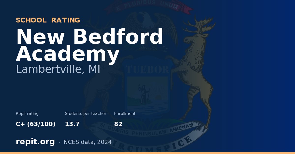 New Bedford Academy, Lambertville, MI — Repit school rating C+ (63/100)