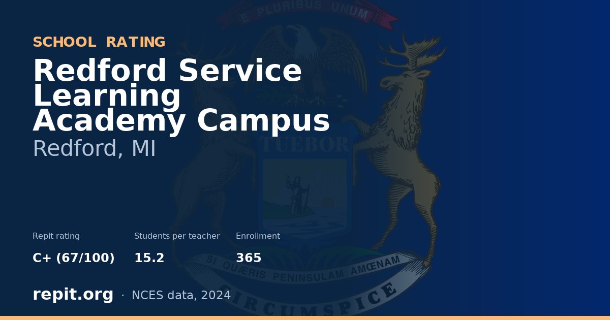 Redford Service Learning Academy Campus, Redford, MI — Repit school rating C+ (67/100)