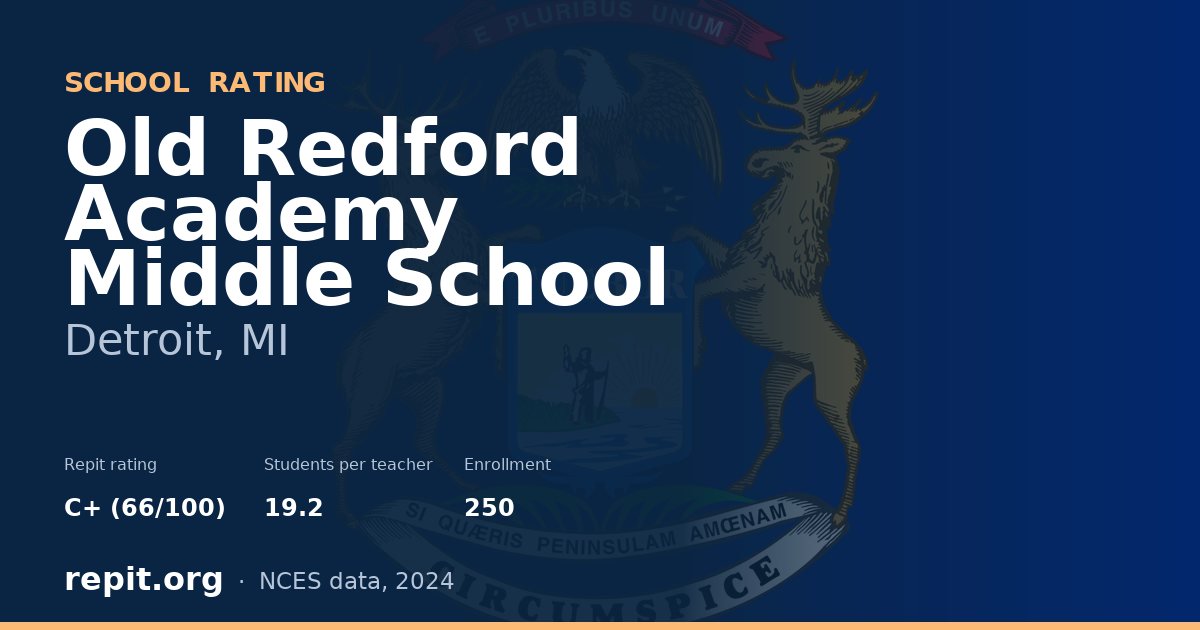 Old Redford Academy Middle School, Detroit, MI — Repit school rating C+ (66/100)