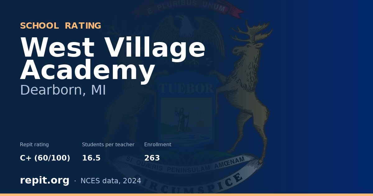 West Village Academy, Dearborn, MI — Repit school rating C+ (60/100)