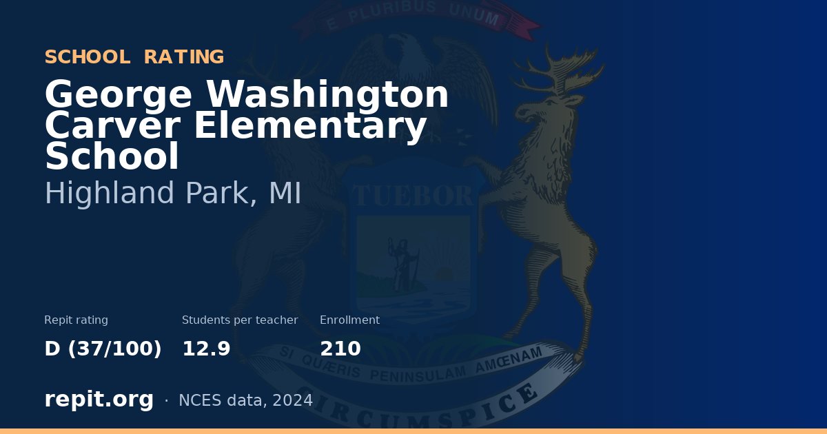 George Washington Carver Elementary School, Highland Park, MI — Repit school rating D (37/100)