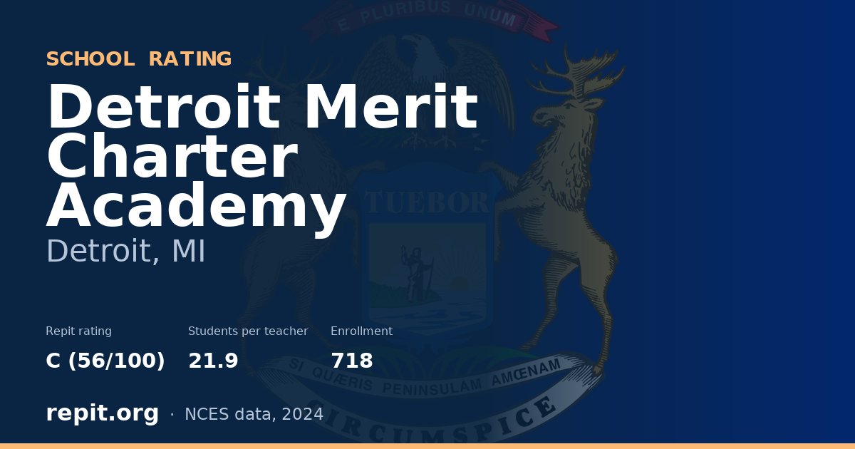Detroit Merit Charter Academy, Detroit, MI — Repit school rating C (56/100)