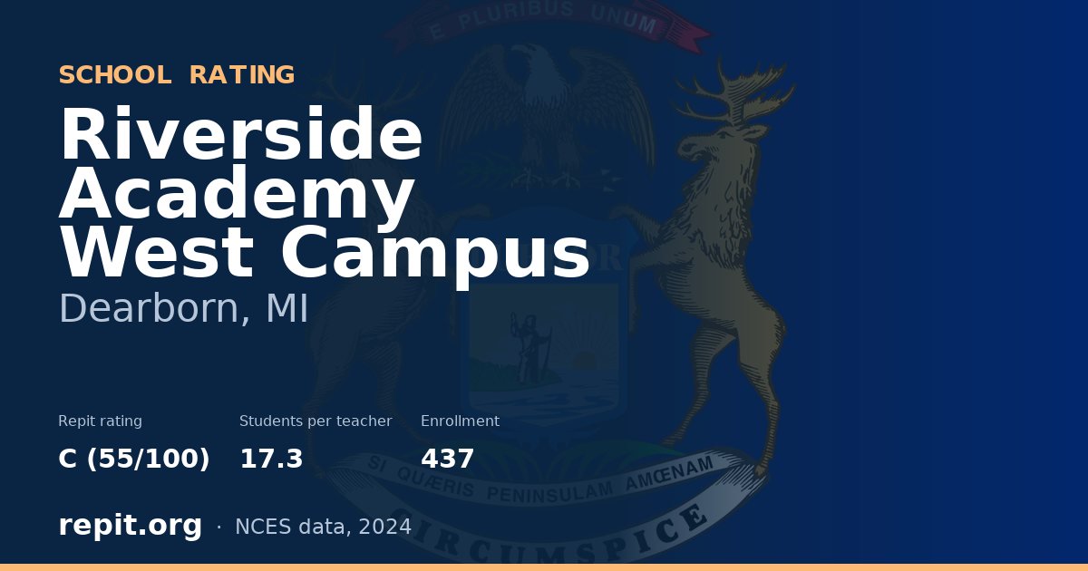 Riverside Academy West Campus, Dearborn, MI — Repit school rating C (55/100)