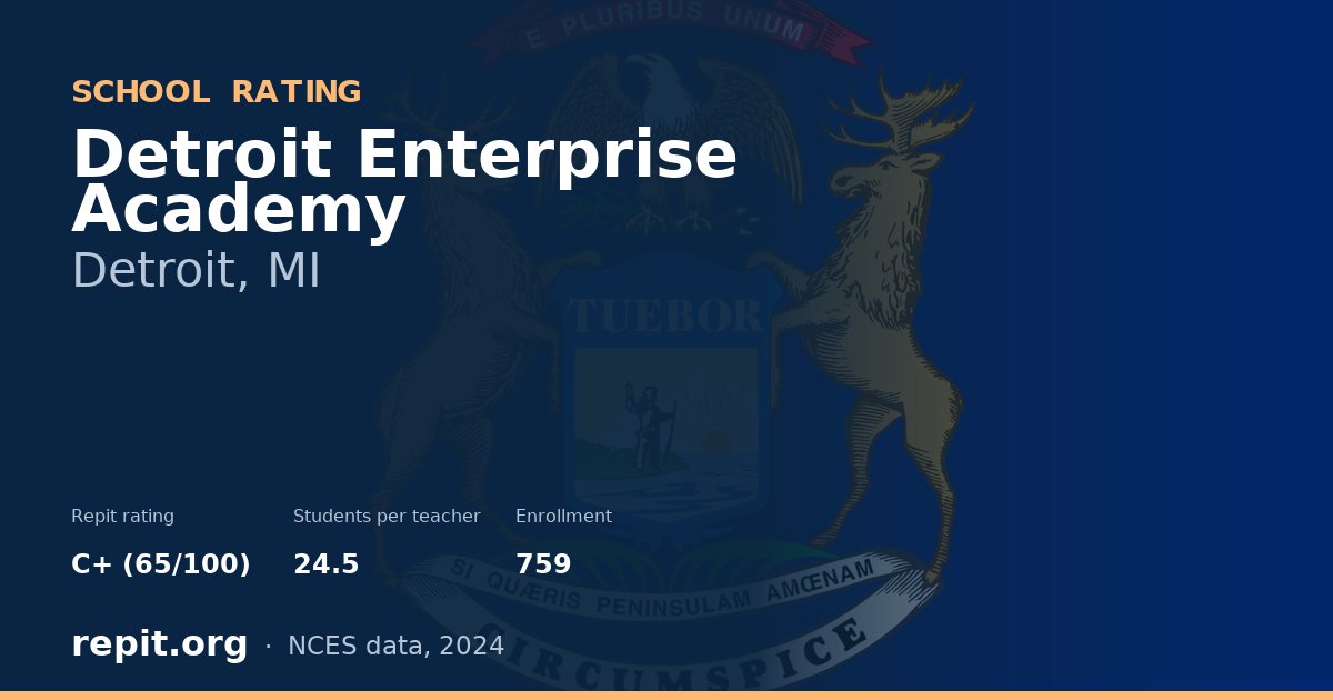 Detroit Enterprise Academy, Detroit, MI — Repit school rating C+ (65/100)