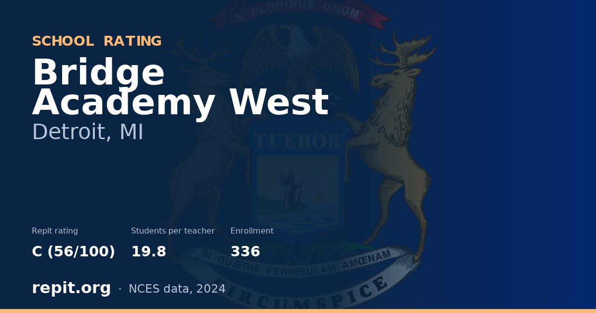 Bridge Academy West, Detroit, MI — Repit school rating C (56/100)