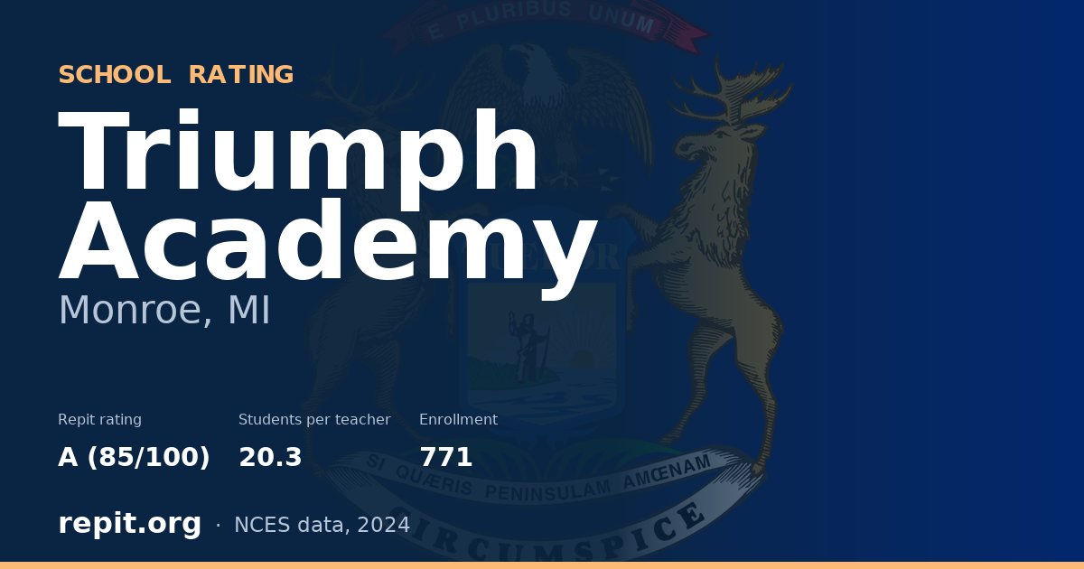 Triumph Academy, Monroe, MI — Repit school rating A (85/100)