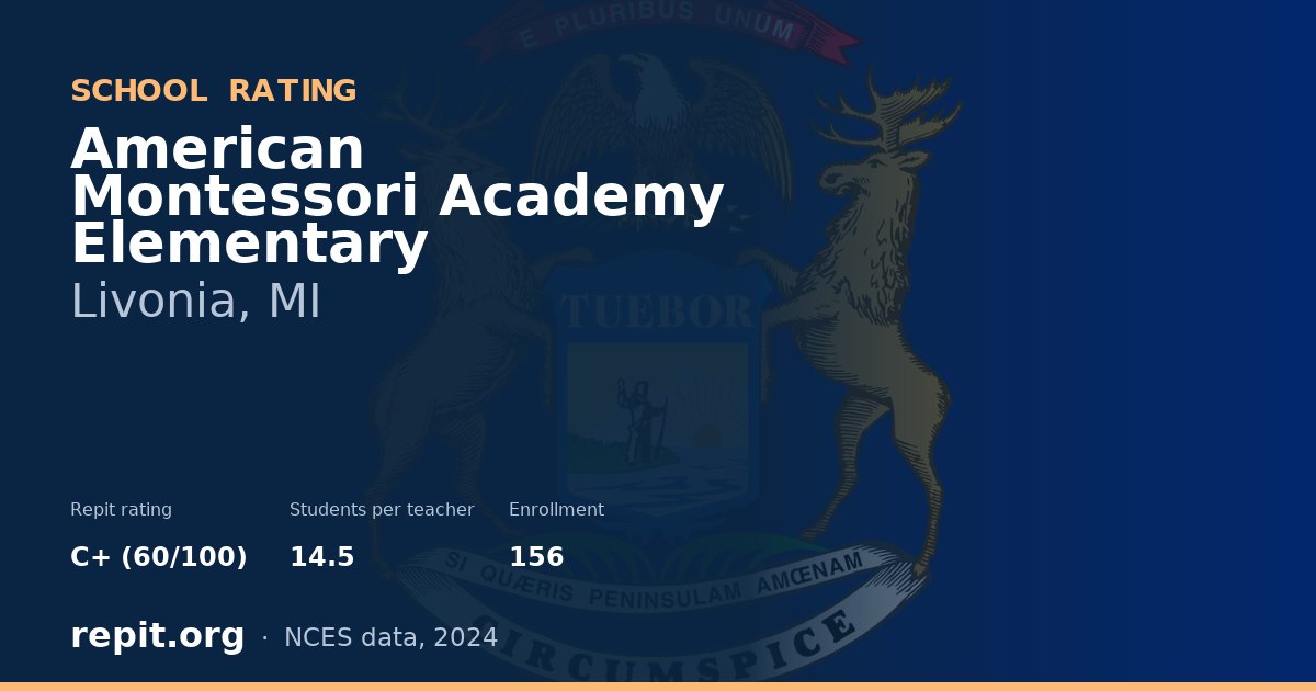 American Montessori Academy Elementary, Livonia, MI — Repit school rating C+ (60/100)