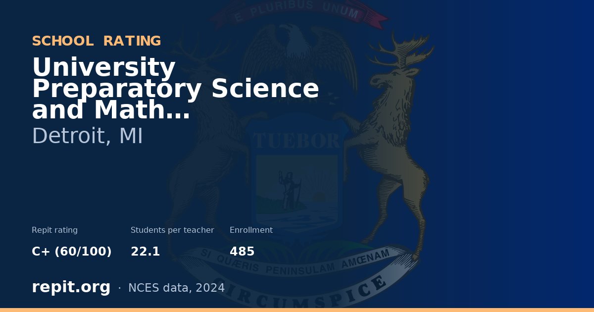 University Preparatory Science and Math Elementary, Detroit, MI — Repit school rating C+ (60/100)