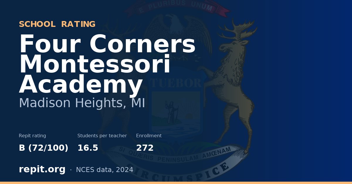 Four Corners Montessori Academy, Madison Heights, MI — Repit school rating B (72/100)