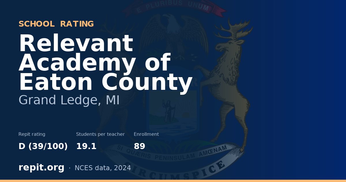 Relevant Academy of Eaton County, Grand Ledge, MI — Repit school rating D (39/100)