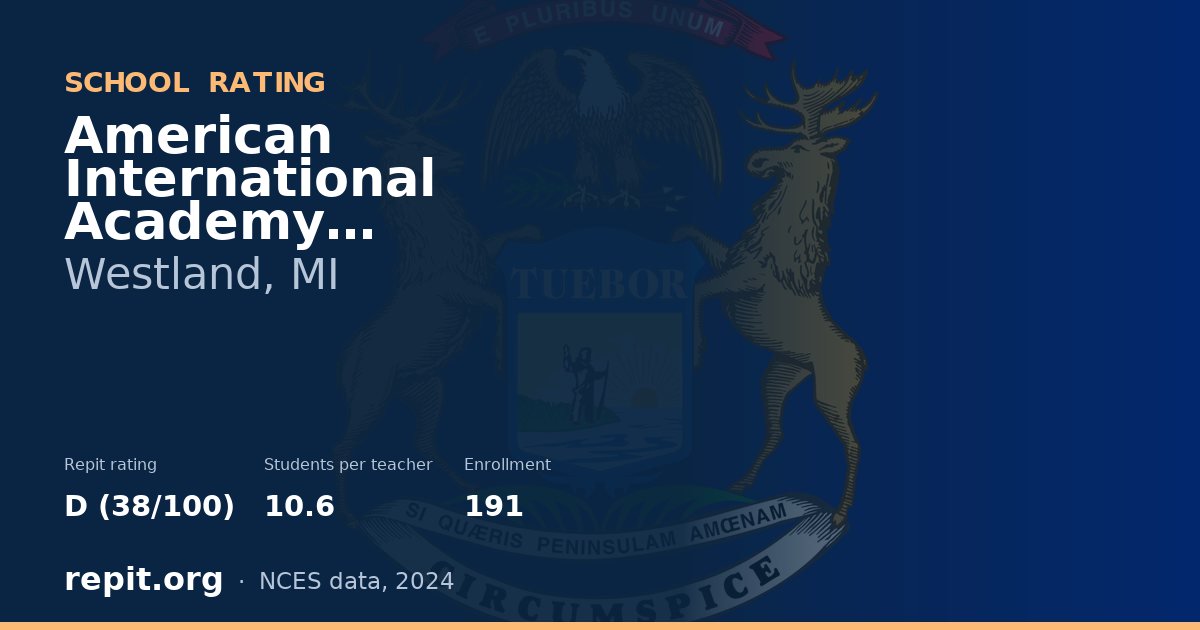 American International Academy Elementary, Westland, MI — Repit school rating D (38/100)