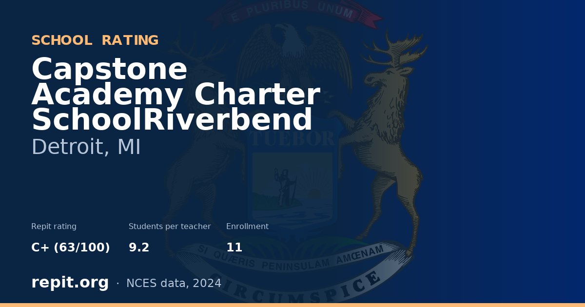 Capstone Academy Charter SchoolRiverbend, Detroit, MI — Repit school rating C+ (63/100)