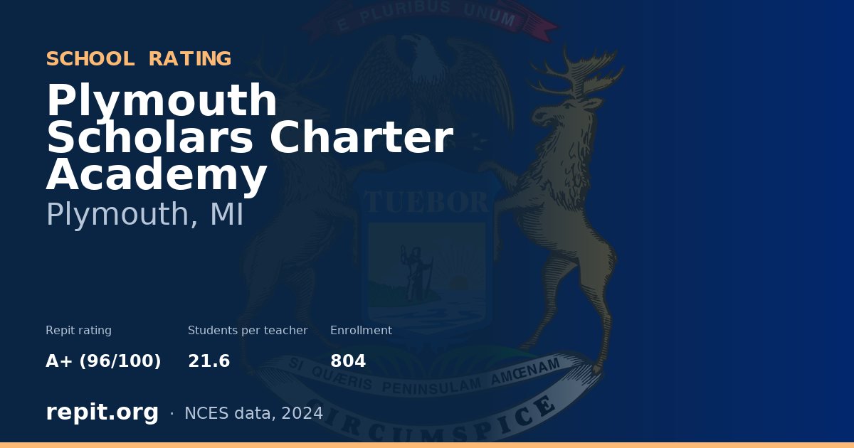 Plymouth Scholars Charter Academy, Plymouth, MI — Repit school rating A+ (96/100)