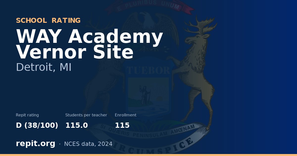 WAY Academy Vernor Site, Detroit, MI — Repit school rating D (38/100)