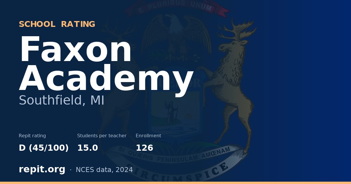 Faxon Academy, Southfield, MI — Repit school rating D (45/100)