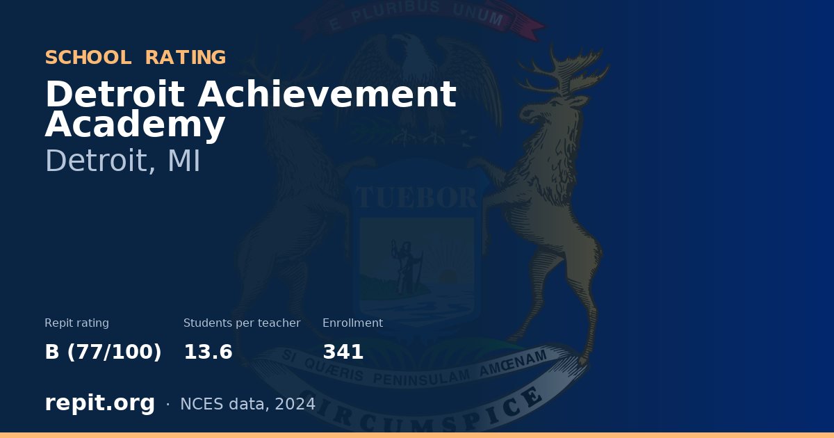Detroit Achievement Academy, Detroit, MI — Repit school rating B (77/100)