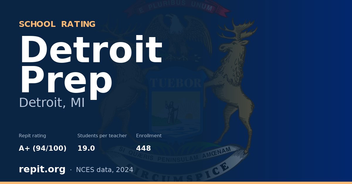 Detroit Prep, Detroit, MI — Repit school rating A+ (94/100)