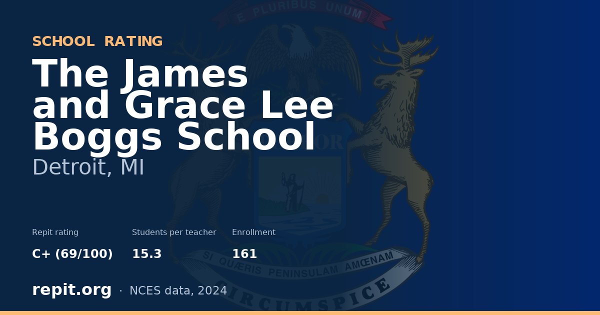 The James and Grace Lee Boggs School, Detroit, MI — Repit school rating C+ (69/100)