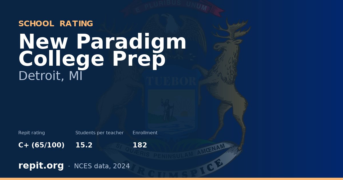 New Paradigm College Prep, Detroit, MI — Repit school rating C+ (65/100)