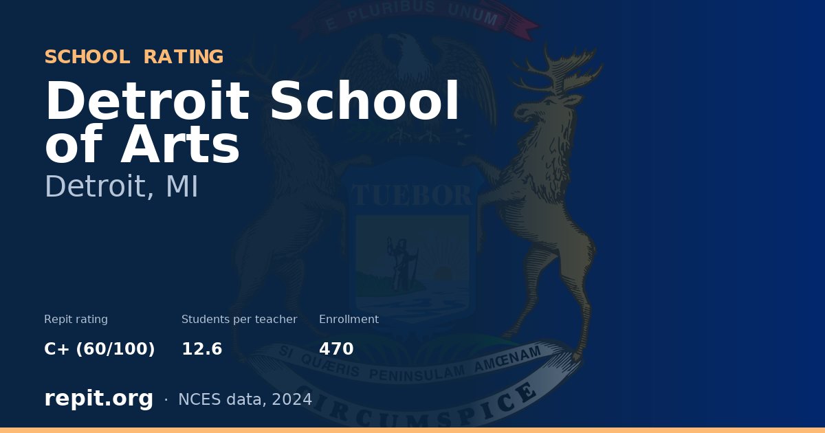 Detroit School of Arts, Detroit, MI — Repit school rating C+ (60/100)